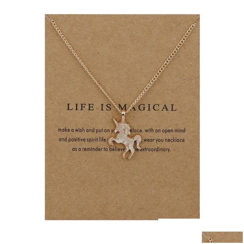 Pendant Necklaces Promotional Necklace Alloy Creative Card Clavicle Chain Fashion Gift For Women Lovers Jewelry Wholesale Jewelry Neck Dht5S