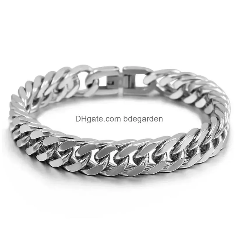 men`s stainless steel 8mm link chain cuban bracelets for male boys gifts jewelry length 18cm /19cm/20cm/21cm