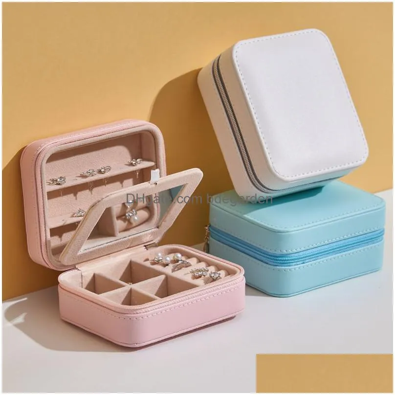 travel portable jewelry boxes removable bar layers earrings necklace storage case korea creative jewellery box wholesale