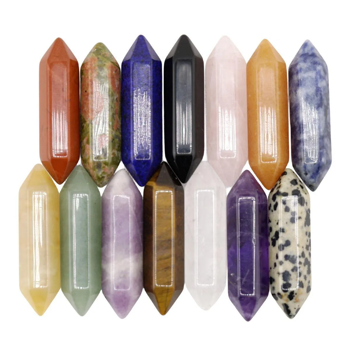 Loose Gemstones Natural Crystal Double Pointed Hexagonal Pillar Stone Diy Jewelry Material Handmade As A Gift To Friends Jewelry Dhigm