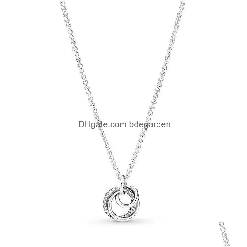 new family love eternal pendant necklace 925 silver round circle tree jewelry for women girlfriend gift
