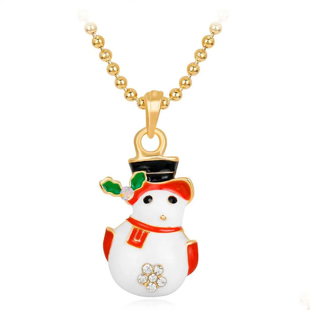 Pendant Necklaces 2021 New Alloy Necklace Fashion Christmas Tree Hat Santa Claus Pendant Necklaces Wholesale Jewelry Necklaces Pendant Dhq7O