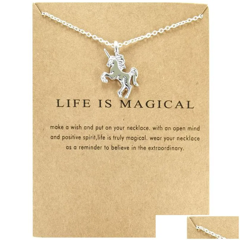 Pendant Necklaces Promotional Necklace Alloy Creative Card Clavicle Chain Fashion Gift For Women Lovers Jewelry Wholesale Jewelry Neck Dht5S