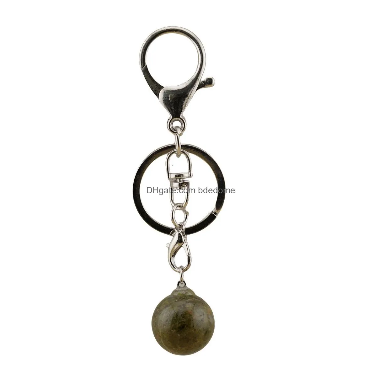 Key Rings Fashion Spherical Crystal Pendant Keychain Healing Car Key Chain Origin For Rear View Mirror Gift Friends And Lovers Jewelry Dhjzn