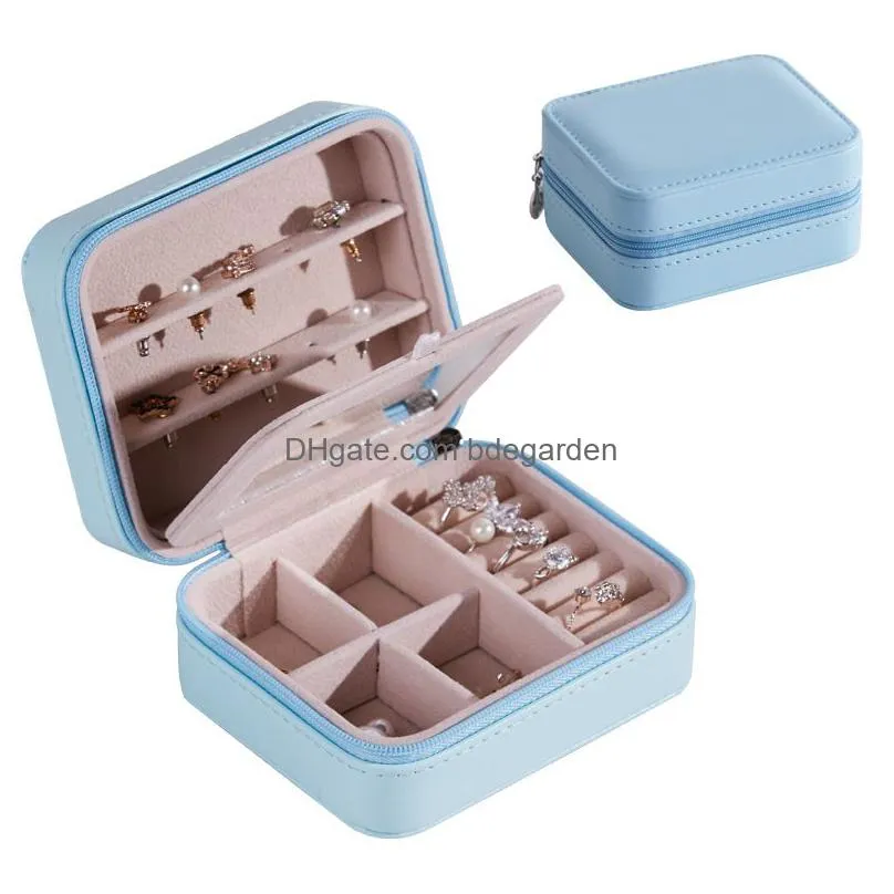 travel portable jewelry boxes removable bar layers earrings necklace storage case korea creative jewellery box wholesale