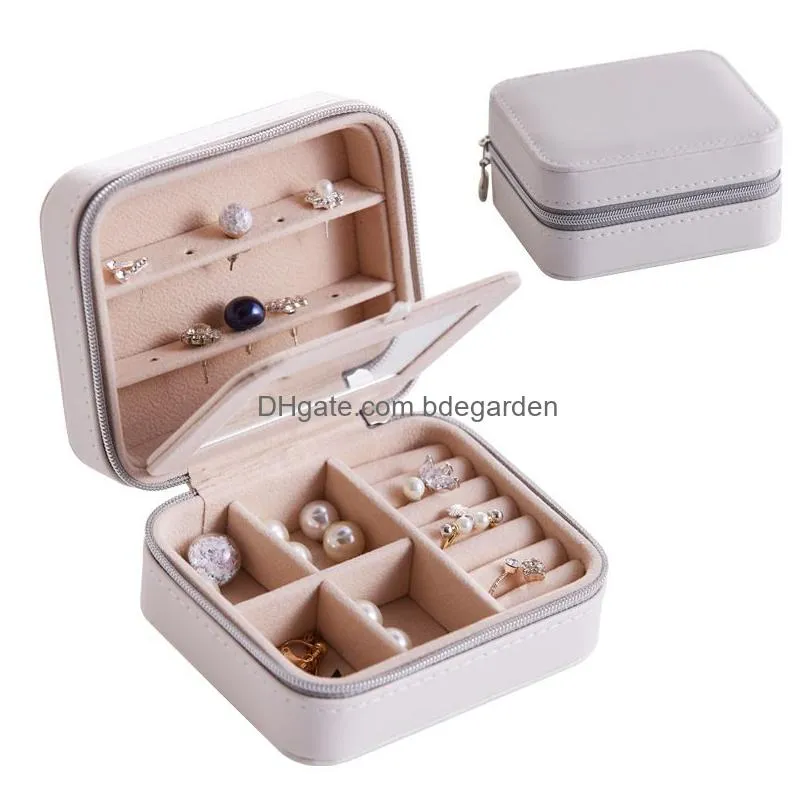 travel portable jewelry boxes removable bar layers earrings necklace storage case korea creative jewellery box wholesale