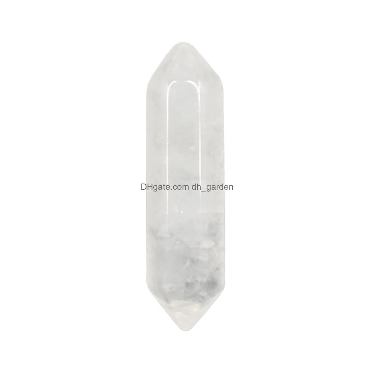 natural crystal double pointed hexagonal pillar raw stone diy jewelry material handmade as a gift to friends