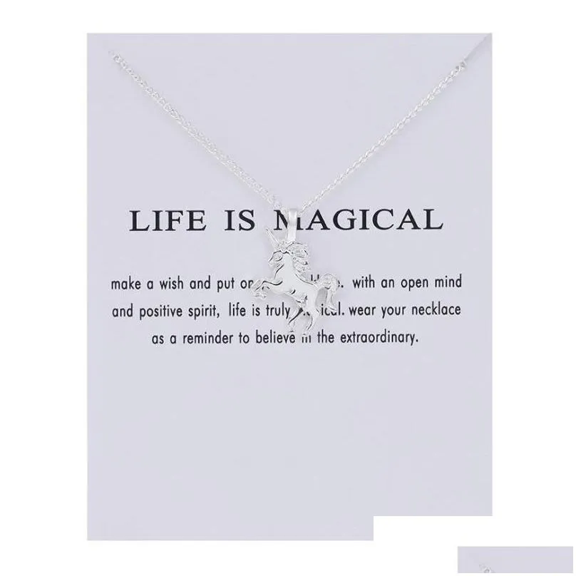 Pendant Necklaces Promotional Necklace Alloy Creative Card Clavicle Chain Fashion Gift For Women Lovers Jewelry Wholesale Jewelry Neck Dht5S