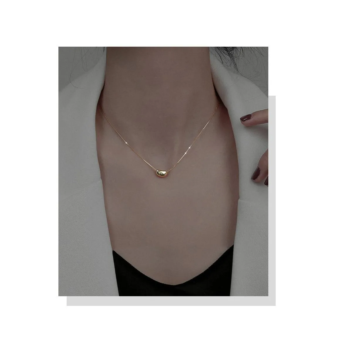 Pendant Necklaces New Korea Vintage Gold Sier Color Acacia Beans Pendant Choker Necklace Jewelry For Women Girls Gift Jewelry Necklace Dh4L6