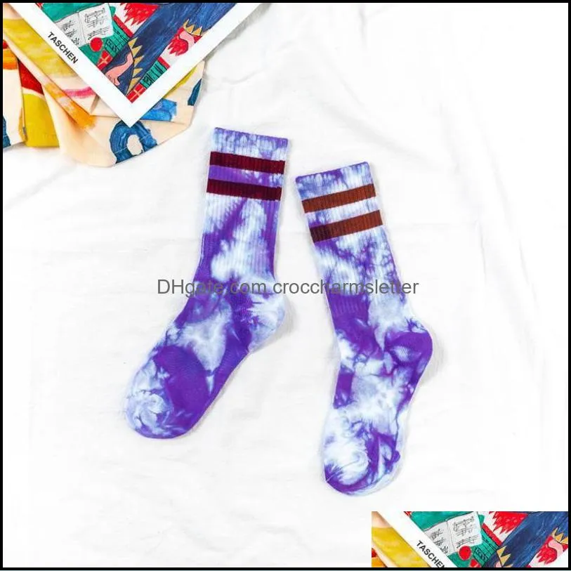 socks dyeing hiphop tube socks cotton colorful psychedelic graffiti tie funny skateboard cute harajuku fashion men and women