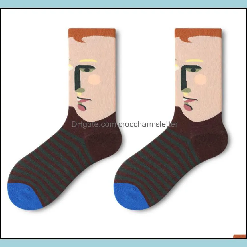 qisin women sock cartoon print creative fashion personalized novelty men women socks winter warm comfortable cotton socks