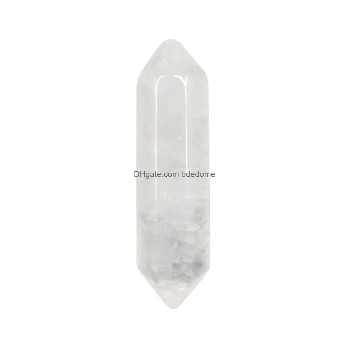 Loose Gemstones Natural Crystal Double Pointed Hexagonal Pillar Stone Diy Jewelry Material Handmade As A Gift To Friends Jewelry Dhigm