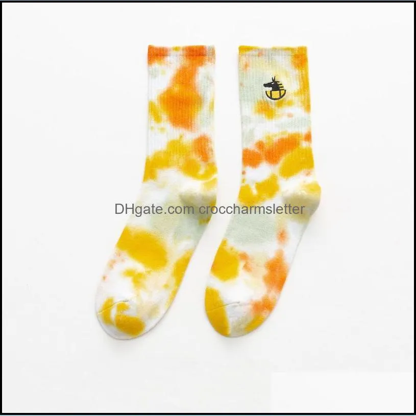  tie-dye egyptian kobold embroidery men women socks cotton harajuku vortex fashion funny hip hop cat  girls soft sockings