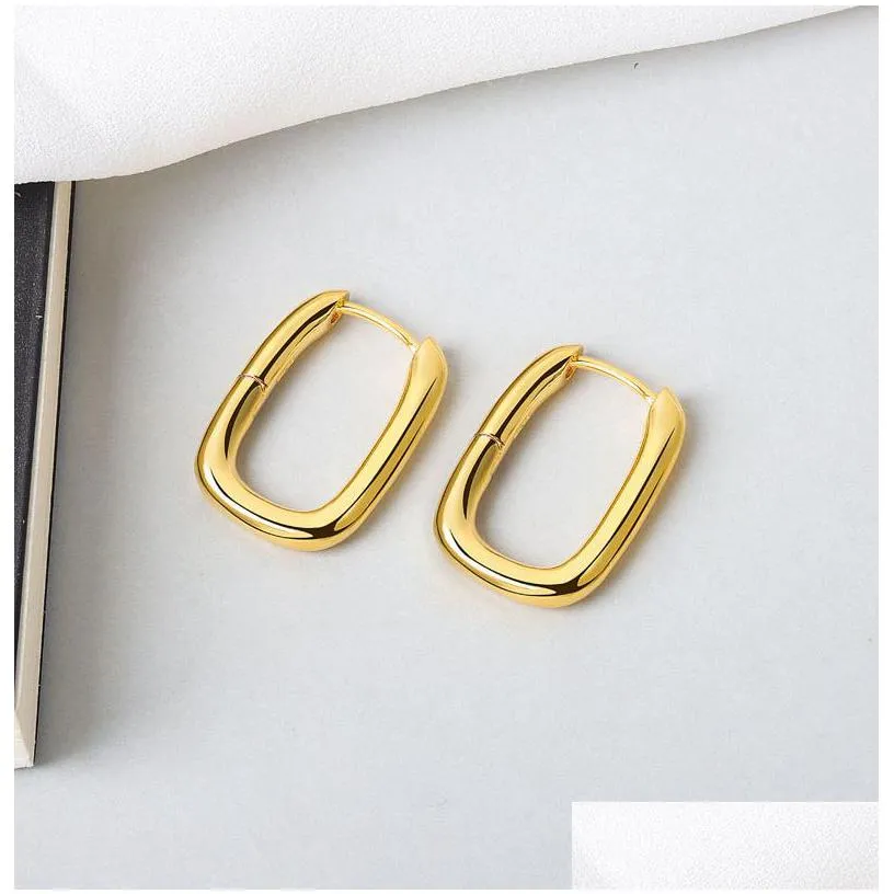 Dangle & Chandelier French U-Shaped Oval Hoop Dangle Earring Simple Circle Earrings Jewelry Jewelry Earrings Dhkvv