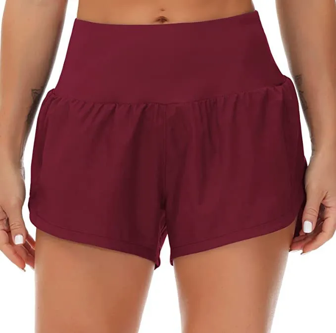 LU-1170 Women`s Running Shorts High-waisted Yoga Quick-drying Shorts With Zipper Pockets Shorts