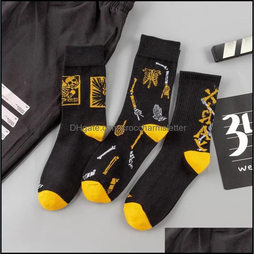 socks cotton harajuku skateboard sockings fashion skeleton black greek mythology monsters hiphop sport star funny men and women