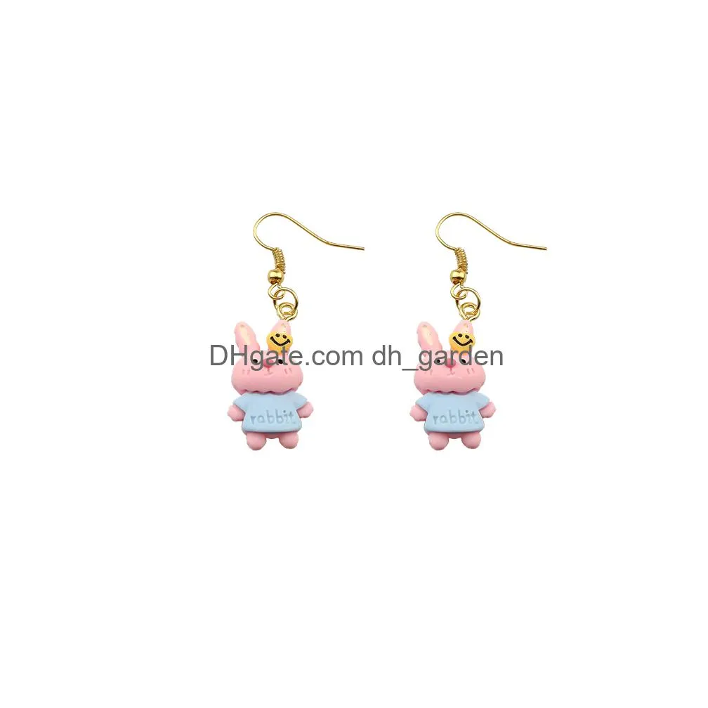 bear creative earring for women resin cartoon drop earrings children handmade jewelry diy gifts