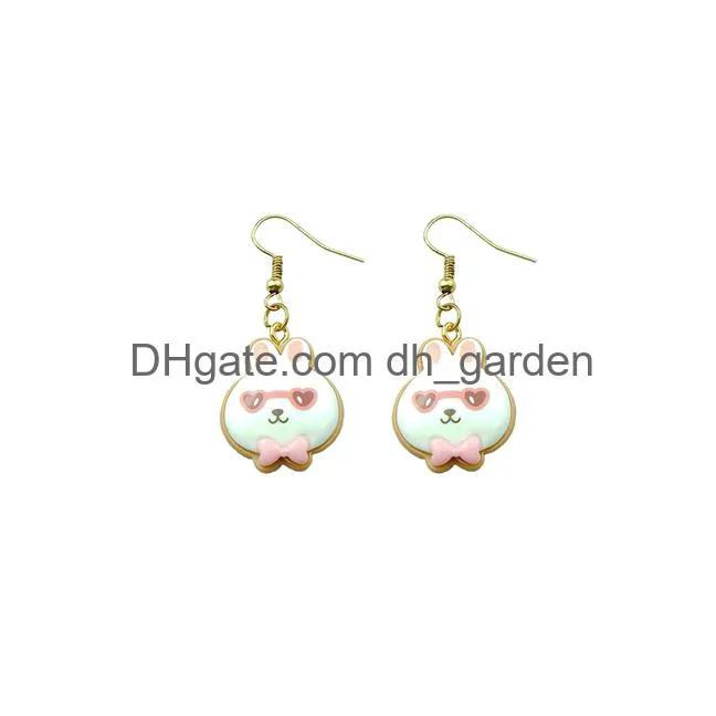 cute cup bear rabbit earring for women resin flower hot air balloon drop earrings children handmade jewelry diy gifts