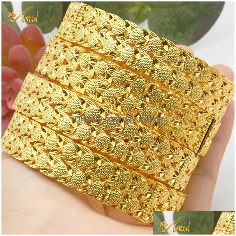 bangle 4pcslot indian gold color bangles charm bracelets for women african jewelry luxury dubai gold plated jewellery wedding gift