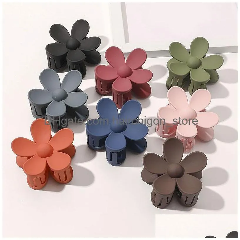 autumn small flower shaped hair clips for women plastic hairpins hair accessories for kids frosted crab hair claw clip barrette
