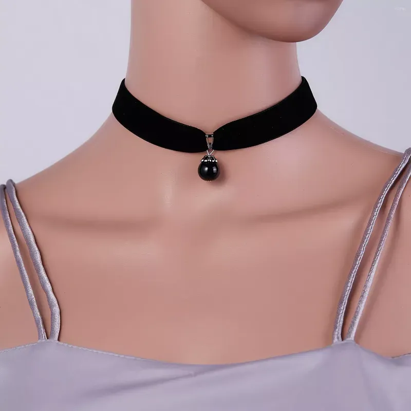 choker velvet lace vintage necklace for women collar torques neck jewelry black boho stretch yin yang charm gothic punk