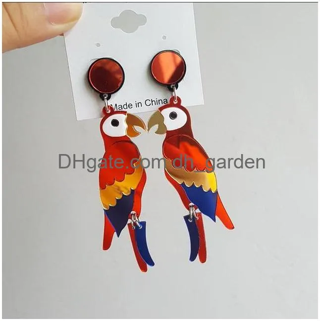 earrings for women fashion exaggerated eardrop trendy dangler hip hop girls cute sweet animals flamingo dinosaur parrot bird dangle earrings