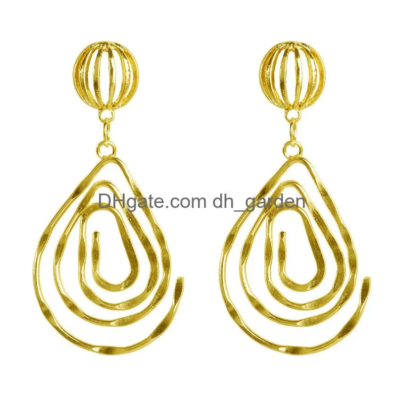 drop earrings charm hoop round female hanging dangle modern party circle women girls gold fashion jewelry wholesale