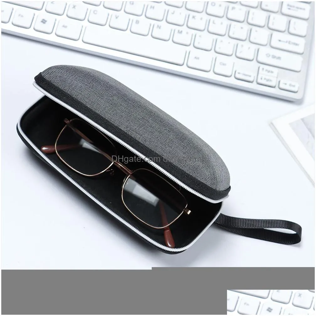 sunglasses cases 1 pcs zipper closure hard box eyewear case simple style portable eva reading glasses protective unisex travel 221119