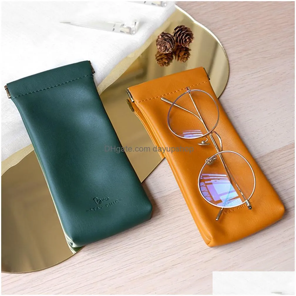 sunglasses cases soft pu leather glasses bag box portable waterproof pouch protective cover eyewear storage 221119