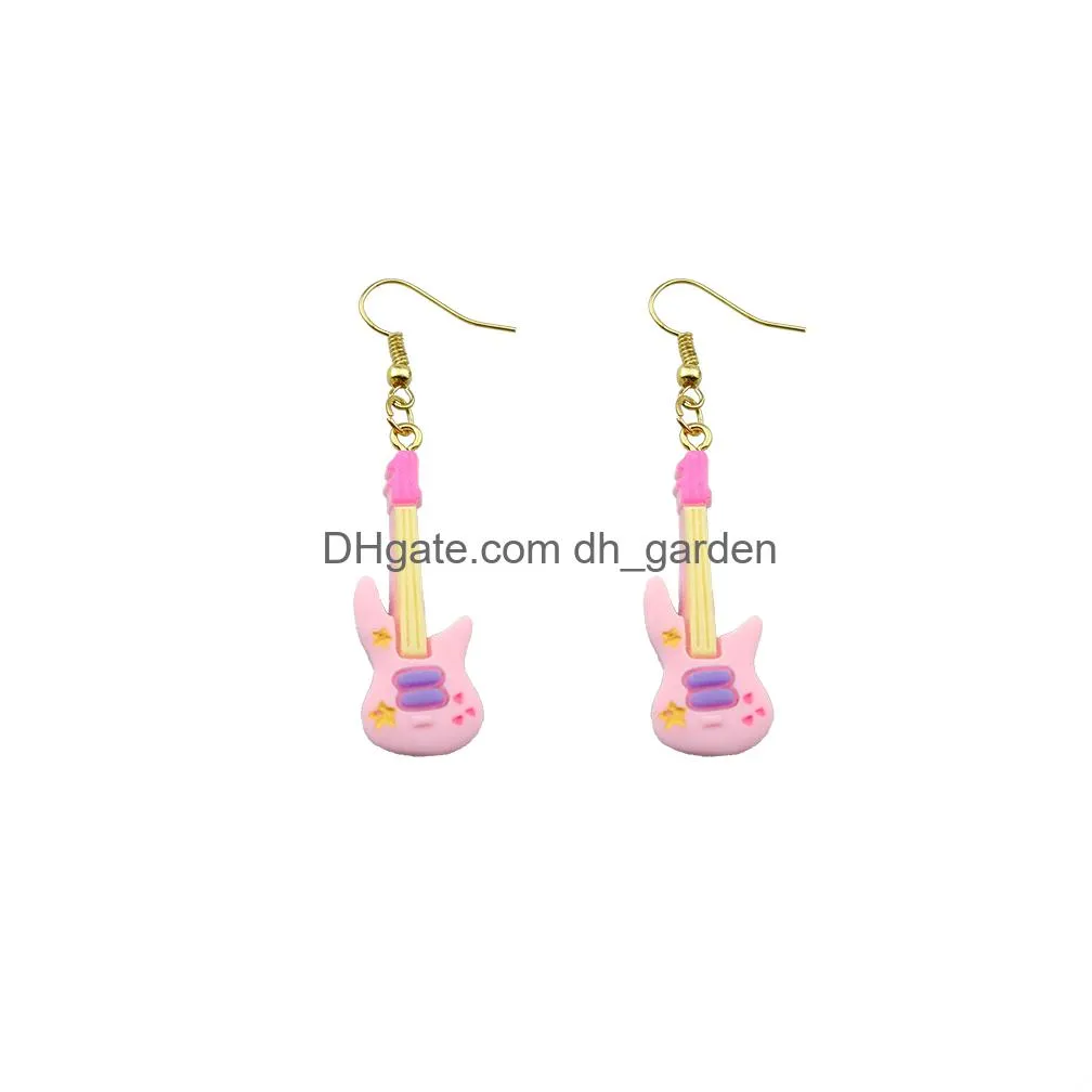 creative earring for women resin musical instrument drop earrings children handmade jewelry diy gifts