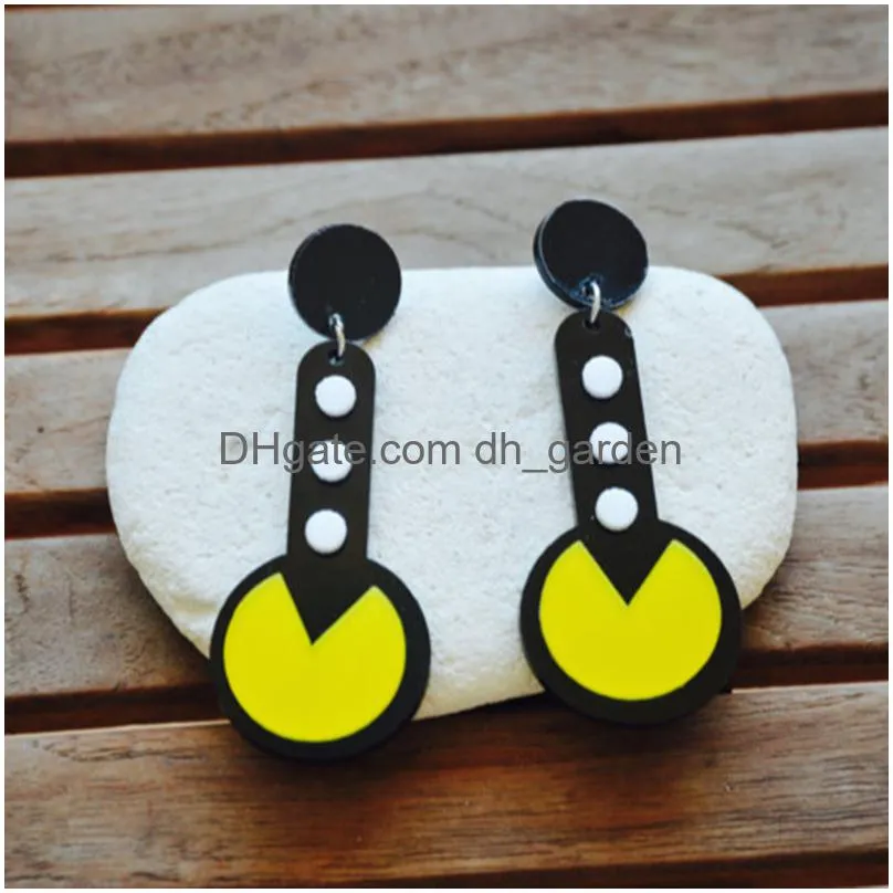 yaologe new cartoon funny geometric acrylic drop earrings for women fashion trendy girls party jewelry gifts wholesale 2022