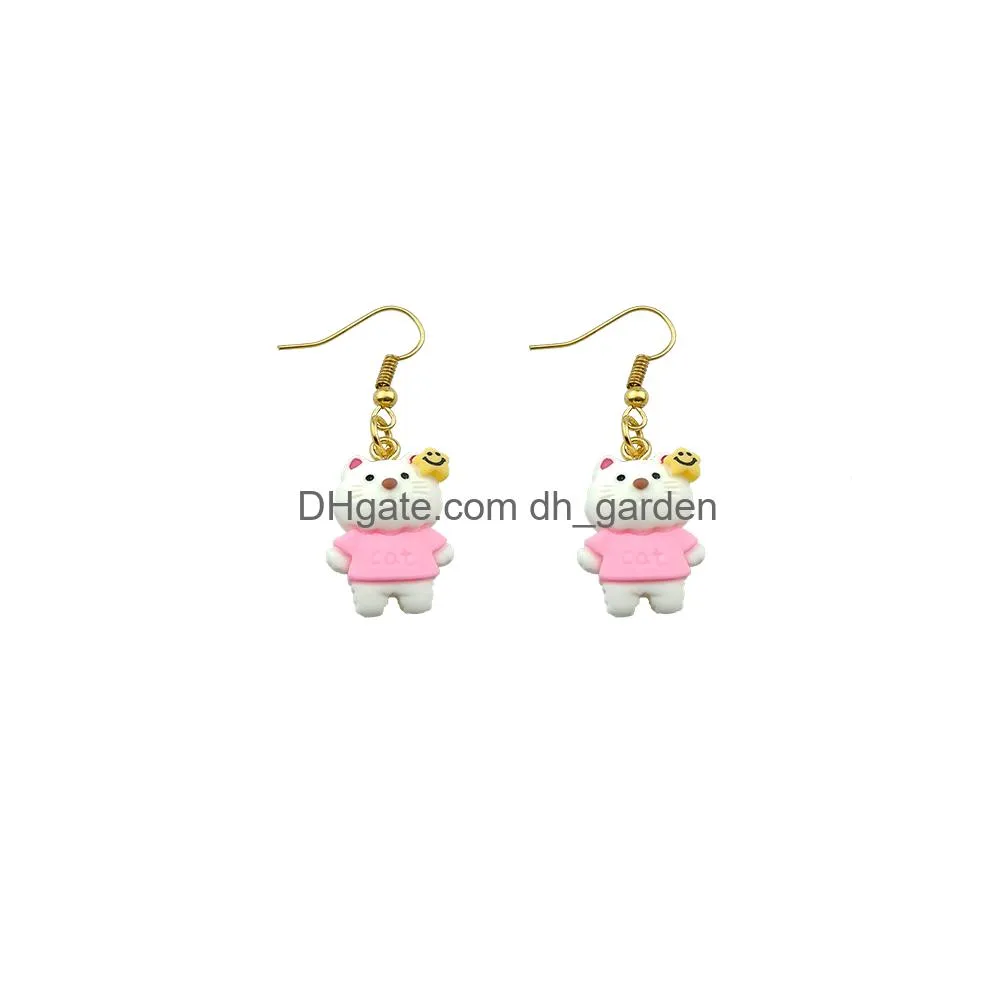 bear creative earring for women resin cartoon drop earrings children handmade jewelry diy gifts