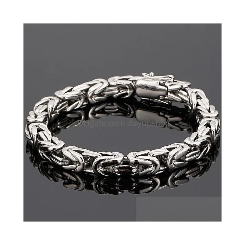 bangle hiphop chain bracelets for men never fade gold color stainless steel bracelet manly wrist 866