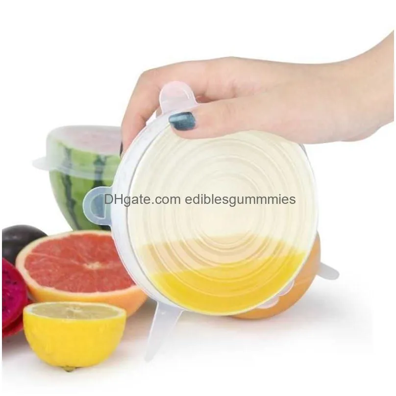  silicone stretch lids reusable airtight food wrap covers keeping  seal bowl stretchy wrap cover durable food storage cover