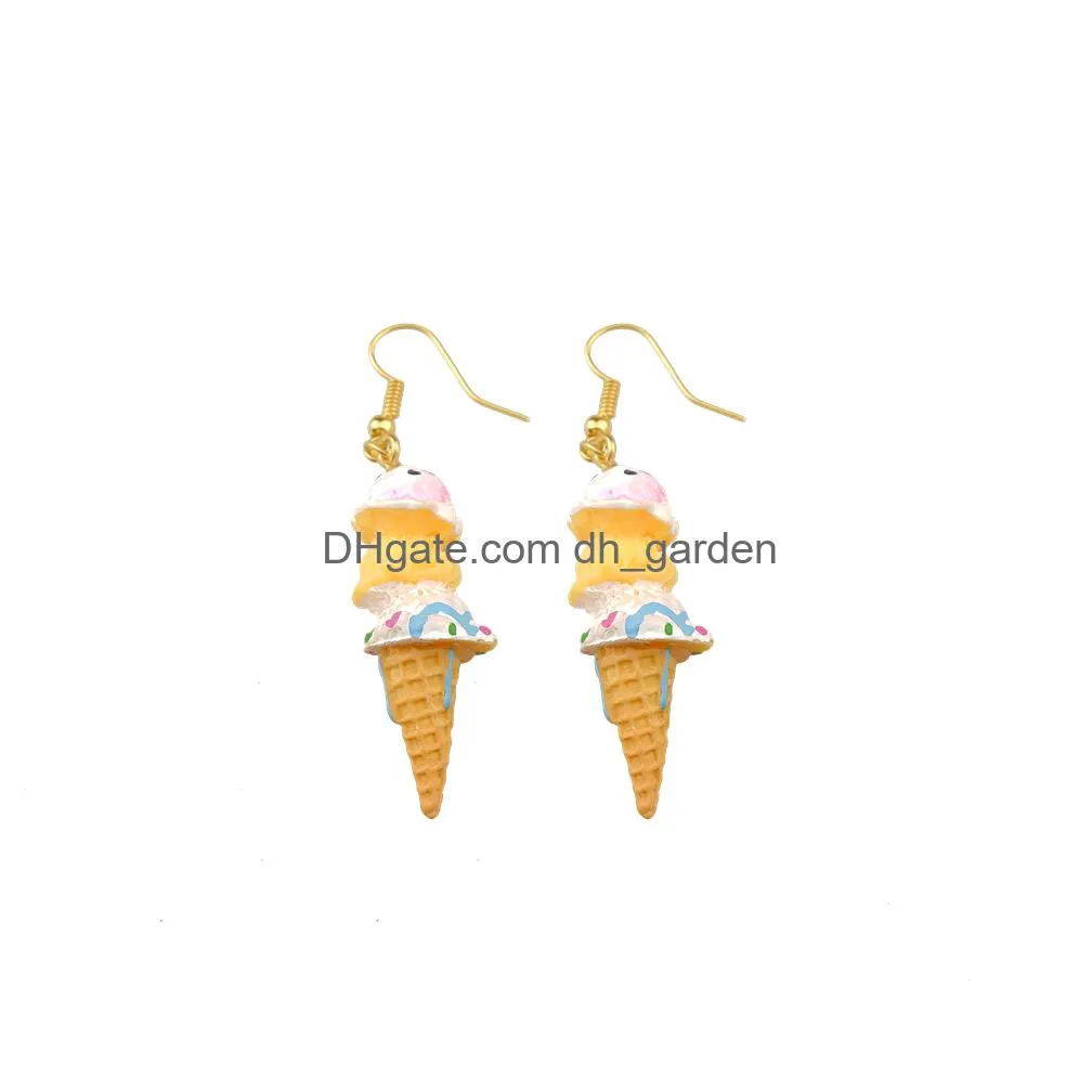ice cream earring for women resin cute drop earrings children handmade jewelry diy gifts dangle earrings