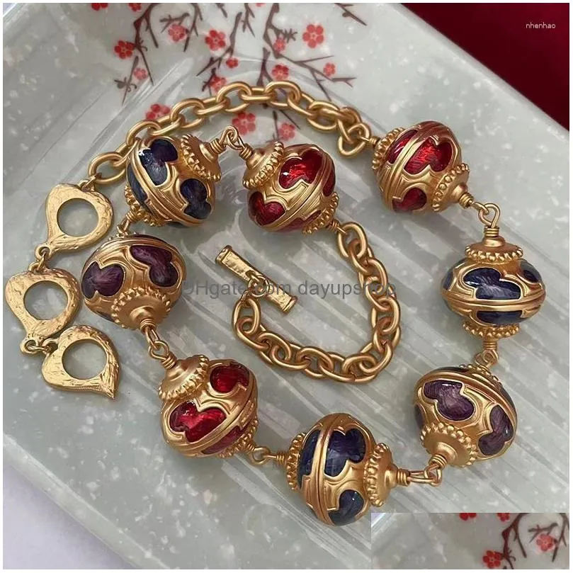 link bracelets 2023 vintage enamel bracelet fashion design unique for women luxury fine jewelry set