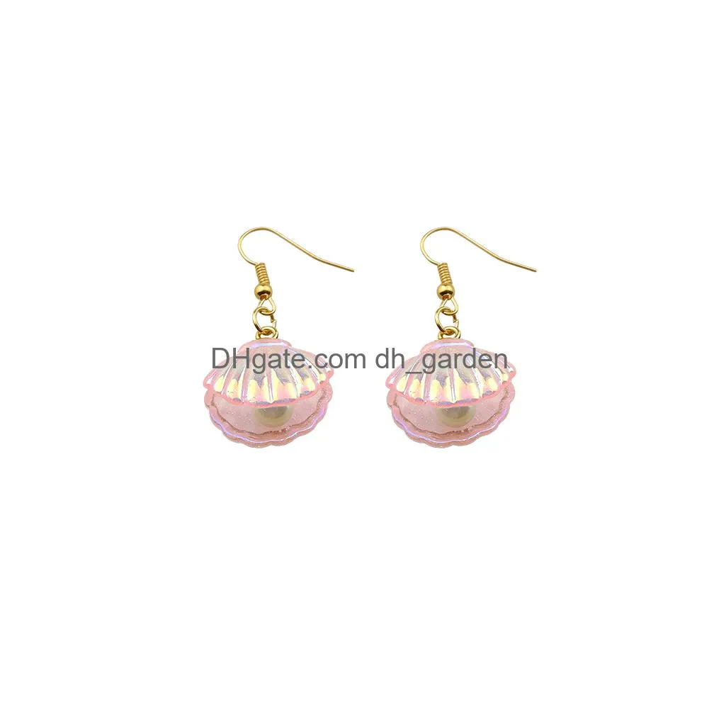 kawaii pearl shell earrings costume trendy style woman girl jewelry drop shipping