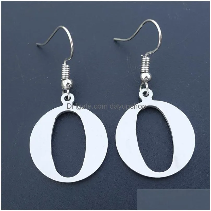 dangle & chandelier fashion grey silver tone k letter jewelry stainless steel alphabet 26 letters from a to z drop earrings for women