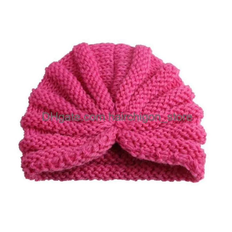 ins baby girls boy wool hollowed caps kids knitting wool cloghet hat infant toddler boutique indian turban spring autumn