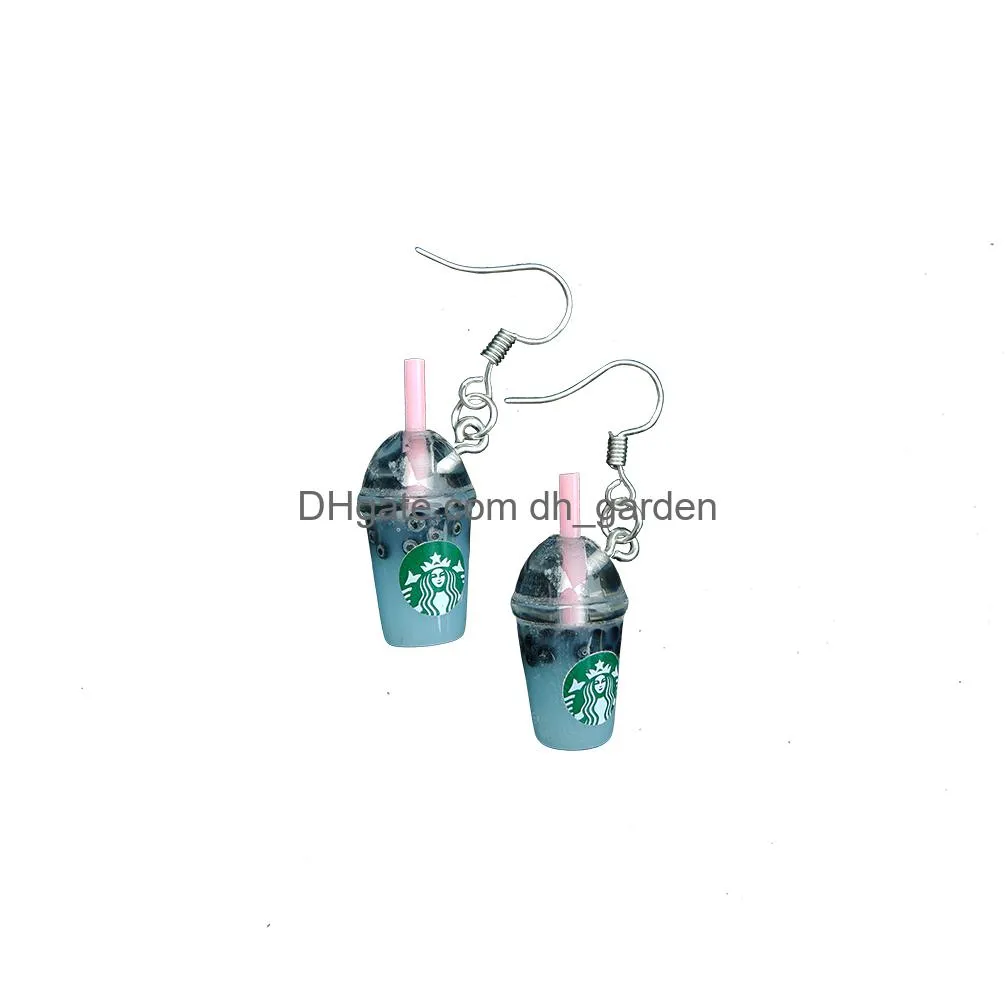 coffee earring for women resin tea with milk drop earrings children handmade jewelry diy gifts