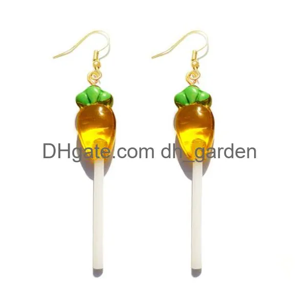earring for women resin candy lollipop drop earrings children jewelry custom made handmade cute girls heart dangle earrings