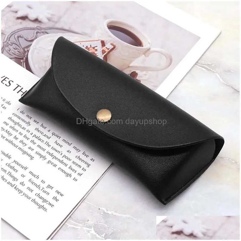 sunglasses cases durable leather eye glasses shell hard case convenient lightweight protector box solid color pouch bag easy to carry