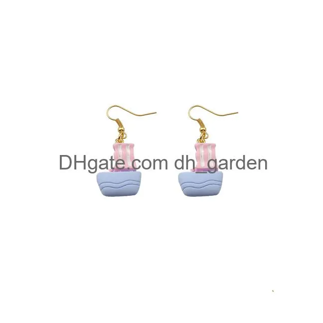 navigation set earrings life buoy anchor boat drop earring costume trendy style woman girl jewelry gifts