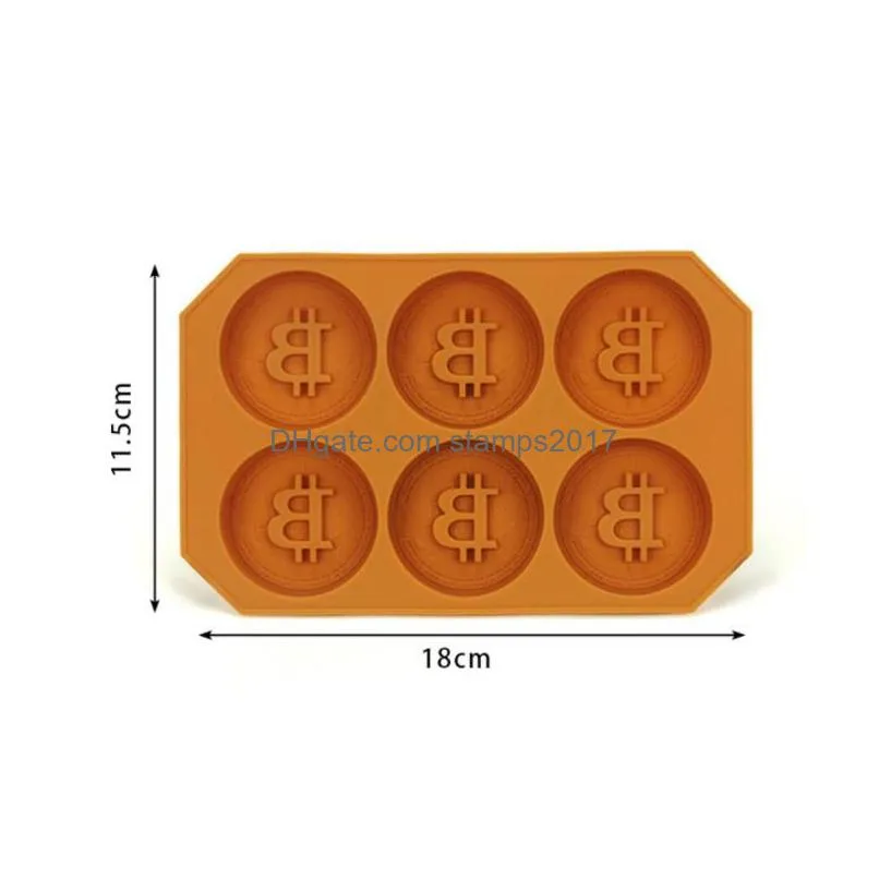 6 chocolate silicone bitcoin mould ice cube mold fondant patisserie candy mould cake mode decoration clouds baking accessories sn4513