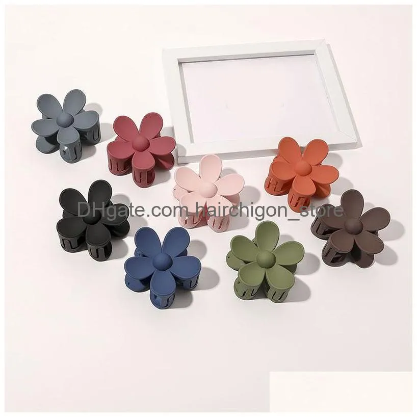 autumn small flower shaped hair clips for women plastic hairpins hair accessories for kids frosted crab hair claw clip barrette