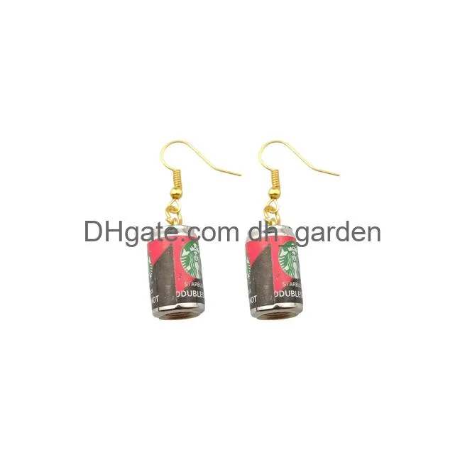 coffee earring for women resin bottle drop earrings children handmade jewelry diy gifts dangle earrings