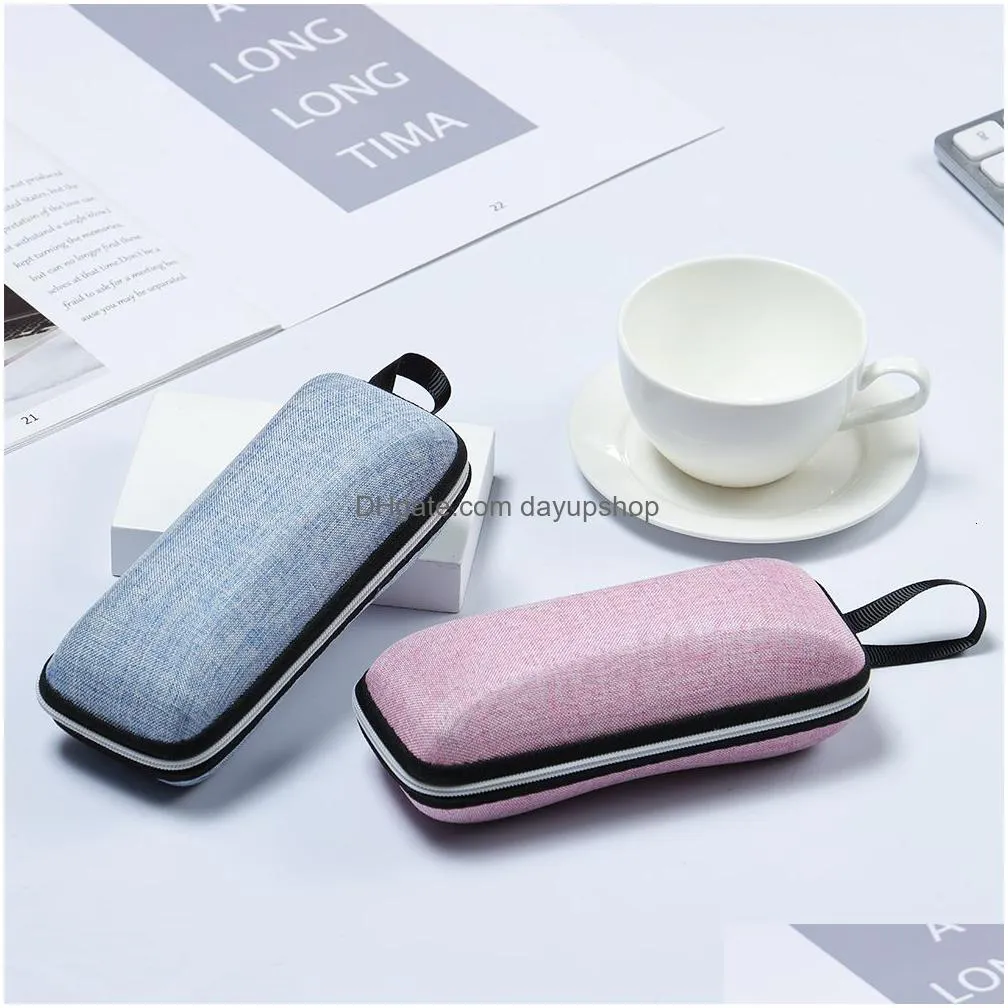 sunglasses cases 1 pcs zipper closure hard box eyewear case simple style portable eva reading glasses protective unisex travel 221119