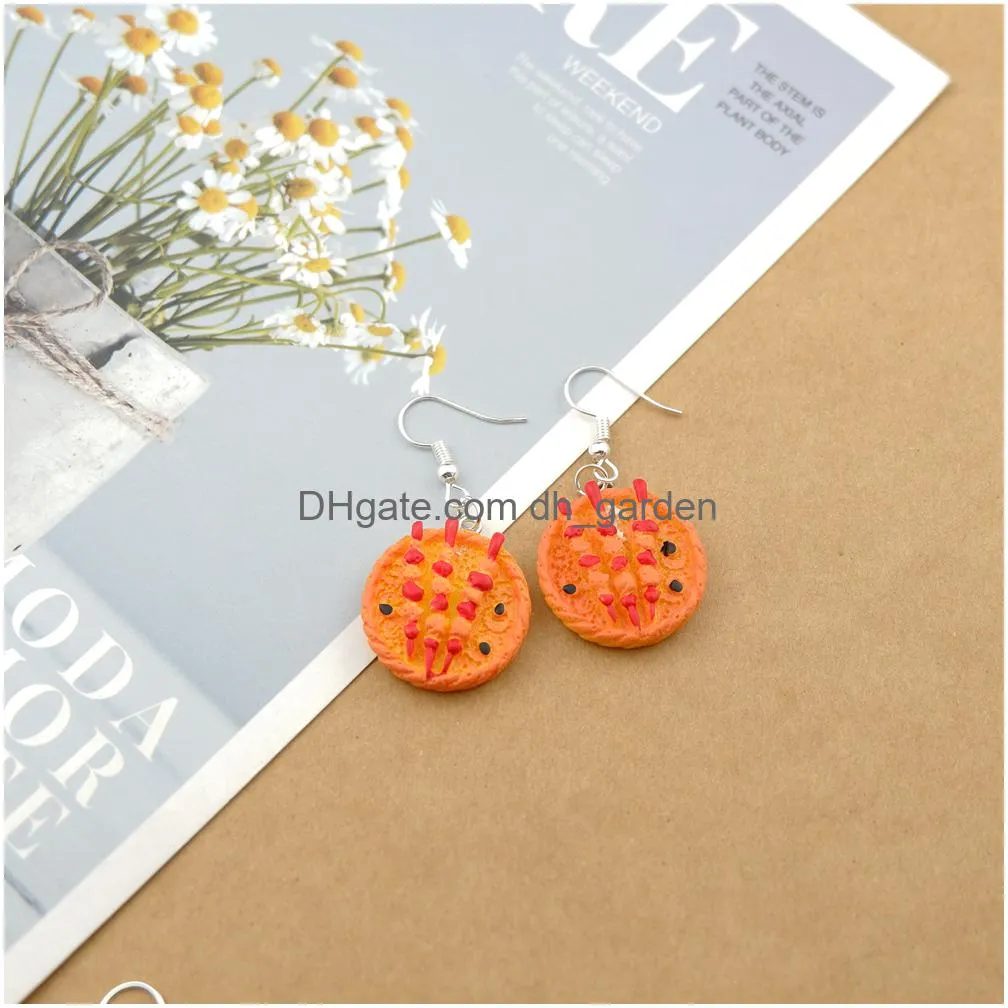 kawaii cartoon bear cake earrings costume trendy style woman girl jewelry drop shipping dangle earrings