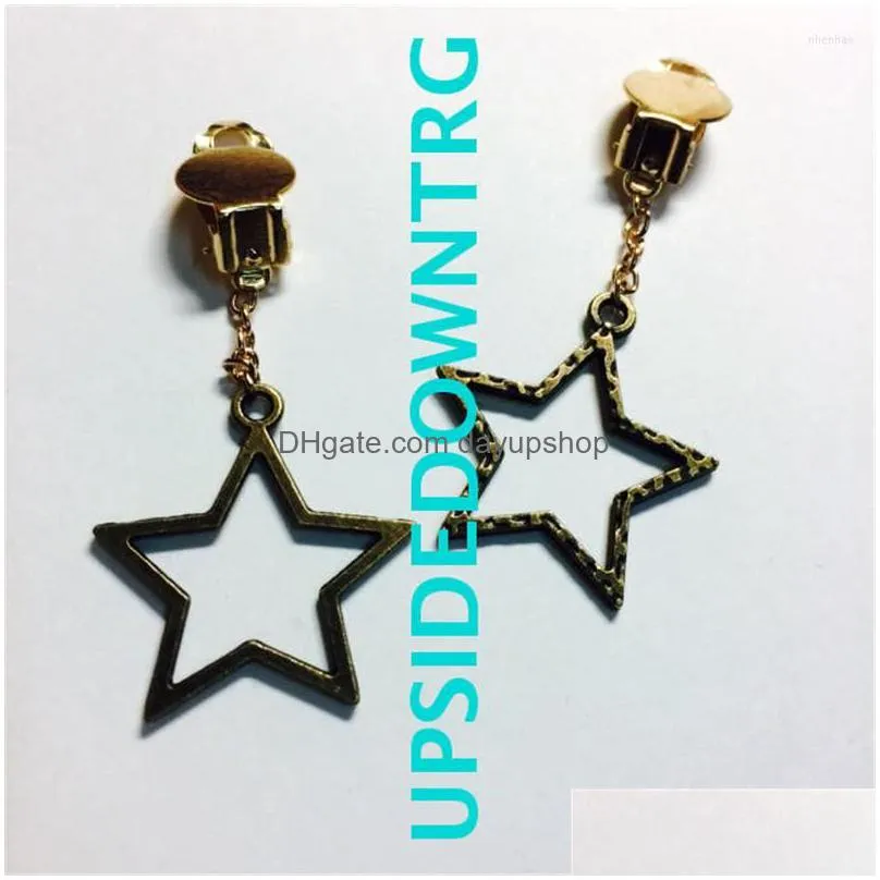 dangle earrings anime bizarre adventure cosplay makeup pentagram hook drop earring ear jewelry collectible for women girl