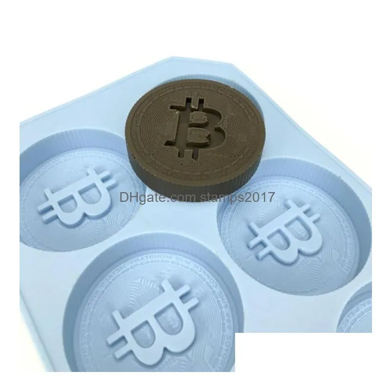 6 chocolate silicone bitcoin mould ice cube mold fondant patisserie candy mould cake mode decoration clouds baking accessories sn4513